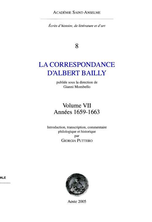 La correspondance d'Albert Bailly. Volume 7, Années 1659-1663